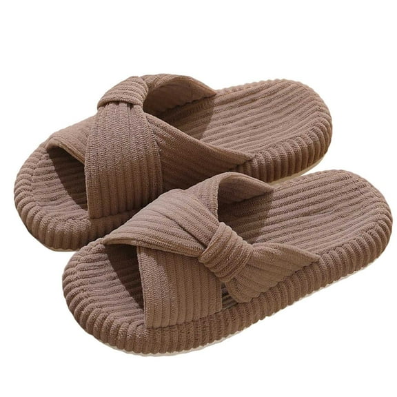 Slippers for Women Memory Foam Open Toe Slip On Shoes Fuzzy Indoor And Outdoor Couples Festive Womens Slippers