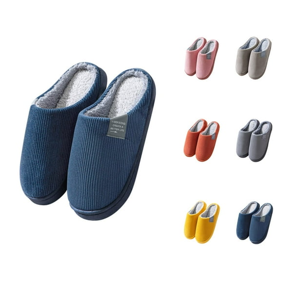 Slippers for Women Men 2025 Fall Winter Fleece Lined Soft Warm Comfort Slip On Slides Indoor House Slippers