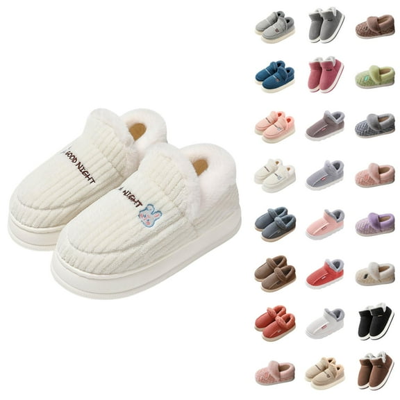 Slippers for Women Men 2025 Fall Winter Plush Fuzzy Fluffy Non Warm Indoor Slipper House Slippers