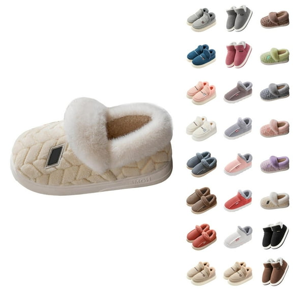 Slippers for Women Men 2025 Fall Winter Plush Fuzzy Fluffy Non Warm Indoor Slipper House Slippers