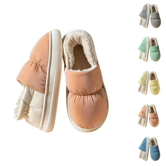 Slippers for Women Men 2025 Winter Warm Soft Plush Lined Cozy Slippers Indoor Non House Shoes