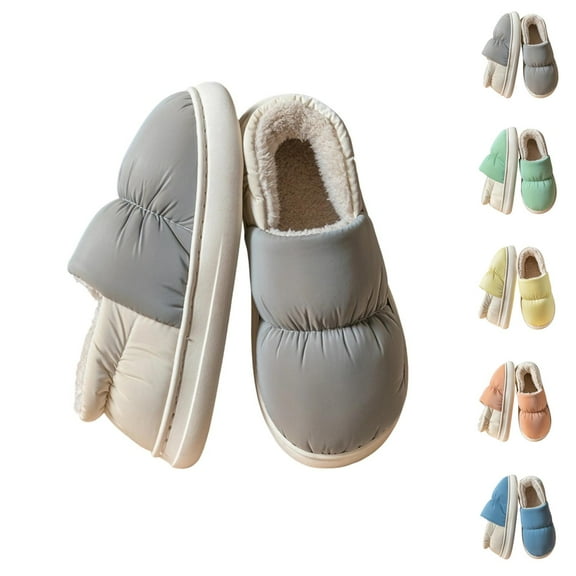 Slippers for Women Men 2025 Winter Warm Soft Plush Lined Cozy Slippers Indoor Non House Shoes