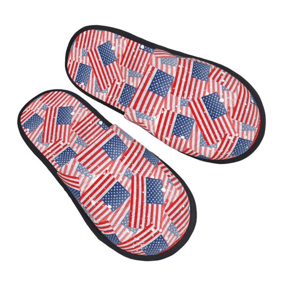 Slippers for Women/Men - America Flags Soft Plush Warm Slip-on Slippers House Slippers Indoor House Shoes