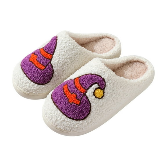 Slippers for Women Men Cozy Plush Cute Slip on House Shoes Indoor Outdoor Home Slides for Halloween Christmas