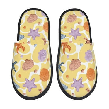 Slippers for Women/Men - Cute sea shells starfish Soft Plush Warm Slip-on Slippers House Slippers Indoor House Shoes