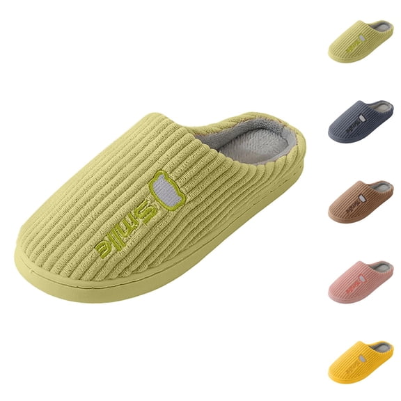 Slippers for Women Men Fall Winter Fleece Lined Warm Cozy Memory Foam Platform Slip On Slides Indoor House Slippers