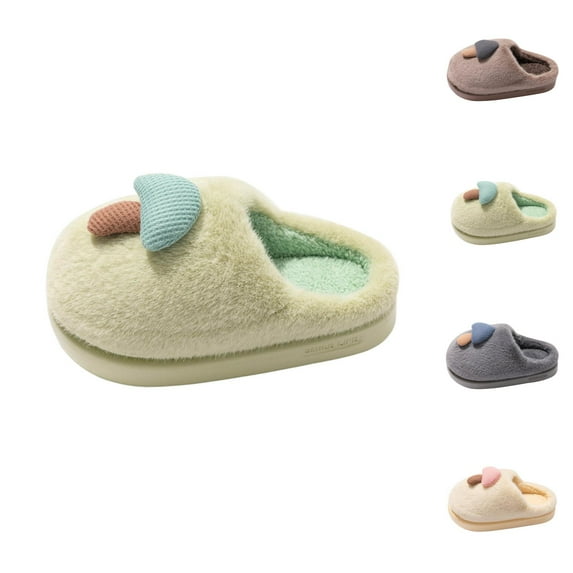 Slippers for Women Men Fall Winter Plush Fuzzy Fluffy Cozy Warm Memory Foam Non- On Slides House Slippers