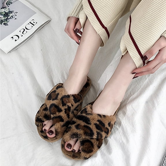 Slippers for Women Men Fuzzy House Flip Flop Slipper Indoor Womans Funny Warm Bedroom Pantuflas