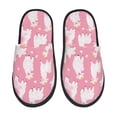thumbnail image 1 of Slippers for Women/Men - Happy Cute Alpaca Crown Soft Plush Warm Slip-on Slippers House Slippers Indoor House Shoes, 1 of 5