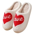 thumbnail image 1 of Slippers for Women Men Plush Fuzzy House Shoes Non Slip Winter Indoor Outdoor Slides Cute Ghost Pumpkin Bat Designs, 1 of 7