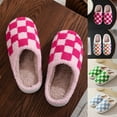 thumbnail image 1 of Slippers for Women Men Slip-on Flat Heel Close Toe Unisex Couples Outdoor Indoor Warm Winter Home Slippers Shoes Blue 7.5, 1 of 4