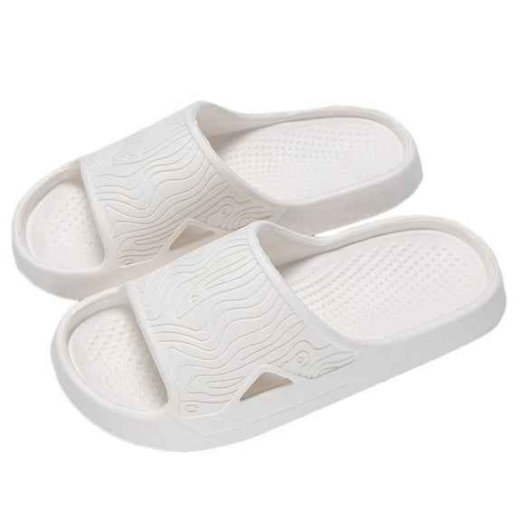 Slippers for Women,Men's And Summer Thick Soled Indoor Non Leisure Bathroom Soft Soled Slippers,Womens Slippers,White,6.5