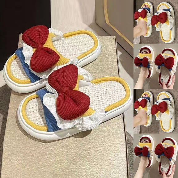 Slippers for Women Non-Slip Open Toe Slip-on Flats Unisex's Casual Versatile Indoor Home Fall Winter Eva Thick Bottom Flat Sandals