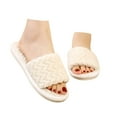 thumbnail image 1 of Slippers for Women,Open Toe Slippers Flat Bottom Warm Indoor NonHome Comfort Footwear,Womens Slippers,01 White,6.5, 1 of 8