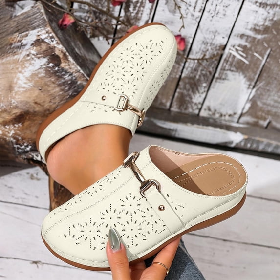 Slippers for Women Outdoor Wedge Slip-on Open Toe Slides Lightweight Comfortable Versatile Soft Walking Beach Shoes