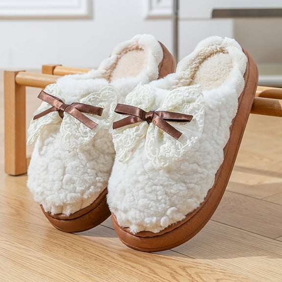 Slippers for Women - Plush Fuzzy House Shoes with Anti-Slip Sole for Indoor/Outdoor