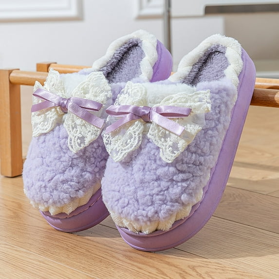 Slippers for Women - Plush Fuzzy House Shoes with Anti-Slip Sole for Indoor/Outdoor