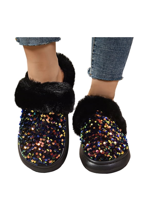 Slippers for Women,Sequined Fashion Casual Lined Slippers Carnival,Womens Slippers,Multicolour,8.5