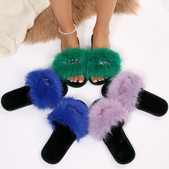 Slippers for Women Slip-on Close Toe Slides Fashion Casual Versatile Indoor Home Flat Shoes Army Green 7.5
