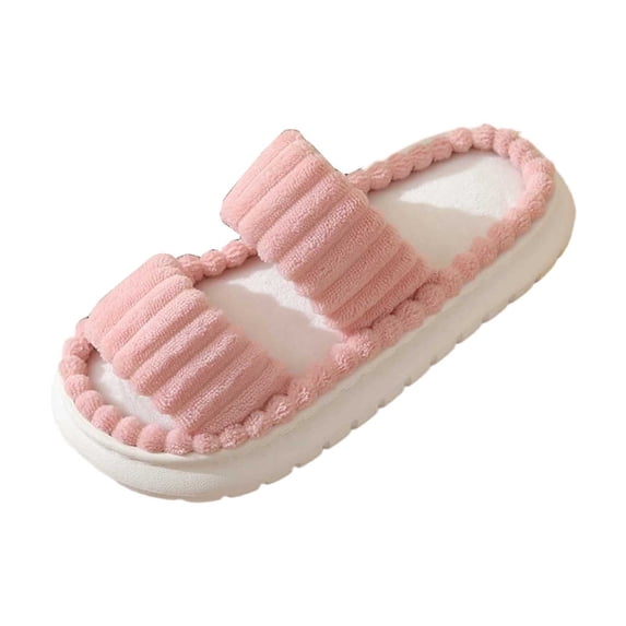 Slippers for Women,Slippers Indoor Warm Winter Home Shoes Cozy Comfortable Soft Lined On Flat Heel,Womens Slippers,Pink,10.5
