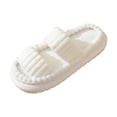 thumbnail image 1 of Slippers for Women,Slippers Indoor Warm Winter Home Shoes Cozy Comfortable Soft Lined On Flat Heel,Womens Slippers,White,7.5, 1 of 7