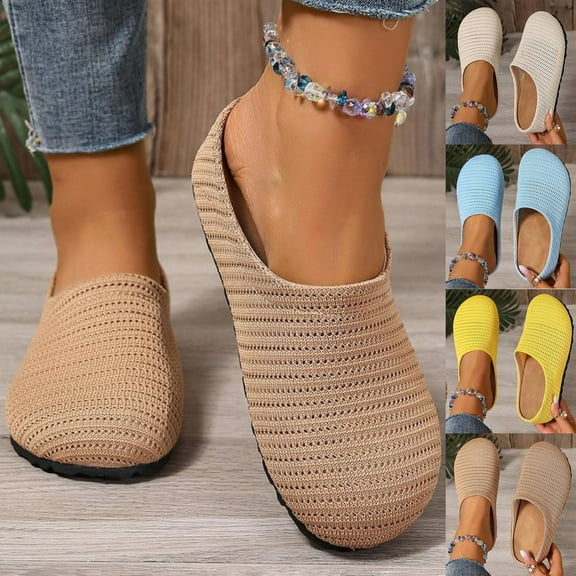 Slippers for Women Solid Color Flat Heel Slippers Comfortable Casual Shoes