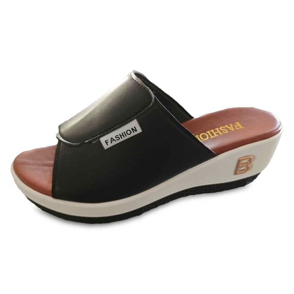 Slippers for Women,Stylish Slippers For Everyday Comfort Open Toe Wedge Design Ideal For Casual Outfits In Spring And Summer,Womens Slippers,Black,9