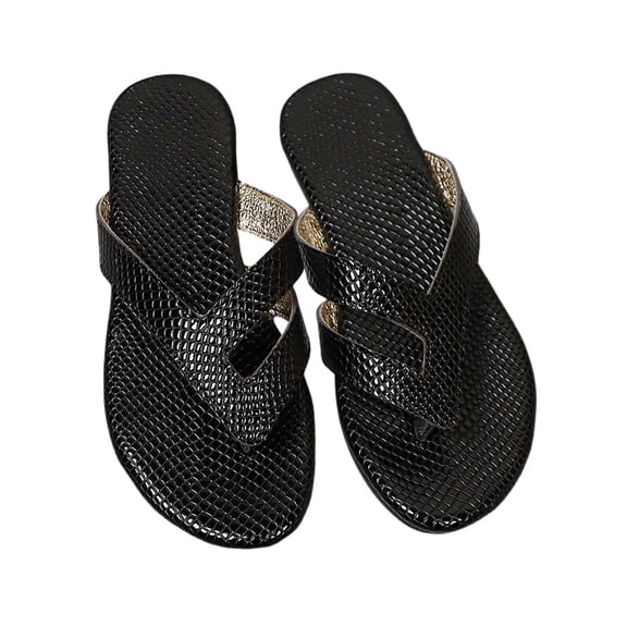 Slippers for Women,Summer Fashion Flip Flops Comfortable Beach Slippers With Temperament,Womens Slippers,Black,7