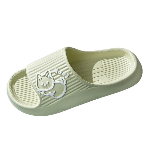 Slippers for Women,Summer New Cute Slippers Female Cartoon Wearing Anti Soft Sole Home Slippers Indoor And Outdoor,Womens Slippers,Green,6.5
