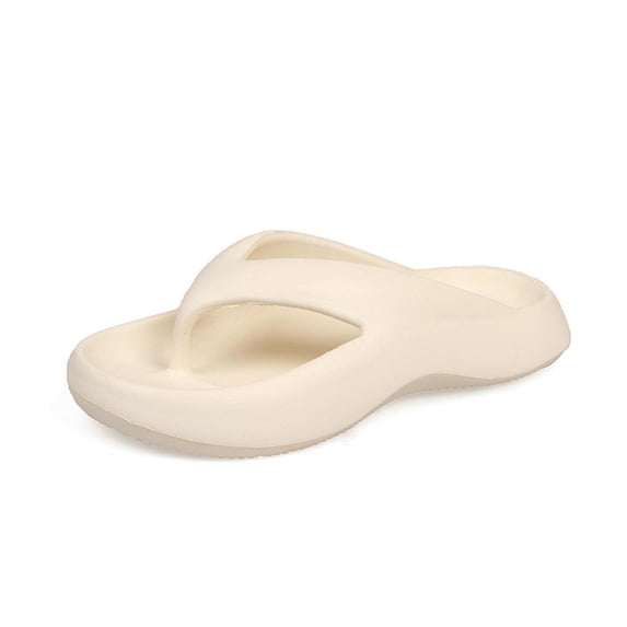 Slippers for Women,Summer Thick Sole Flip Flops Sandals For Outdoor Vacation Beach Travel Comfortable Toe Post On Slippers,Womens Slippers,Beige,8