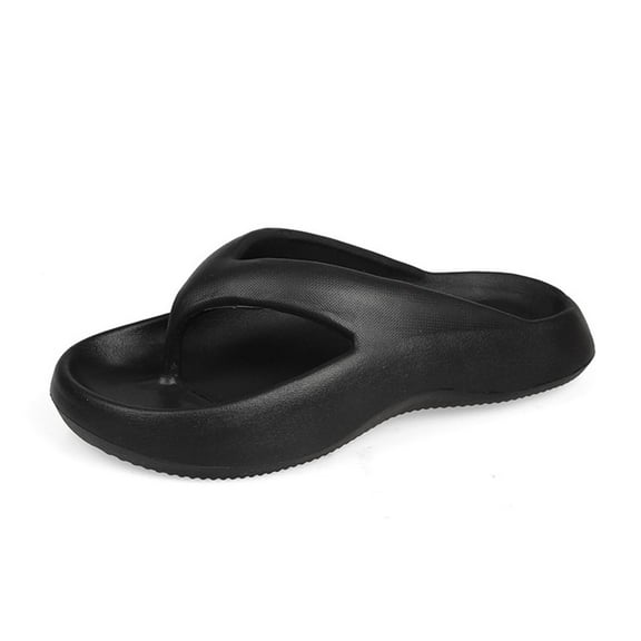 Slippers for Women,Summer Thick Sole Flip Flops Sandals For Outdoor Vacation Beach Travel Comfortable Toe Post On Slippers,Womens Slippers,Black,8