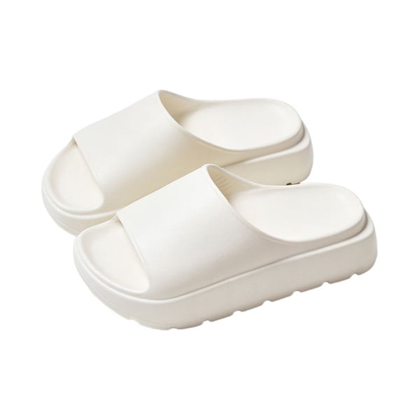 Slippers for Women,Summer Thick Soled Flip Flops For Women And Men Outdoor 55mm Home Sandals Arch Coconut Flip Flops,Womens Slippers,White,7