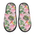 thumbnail image 1 of Slippers for Women, Tropical Flamingo Hummingbird Womens Slippers Fuzzy Winter House Shoes, Soft Anti-Skid Slippers Indoor and Outdoor, 1 of 5