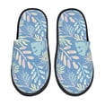 thumbnail image 1 of Slippers for Women, Tropical leaf palm tree Womens Slippers Fuzzy Winter House Shoes, Soft Anti-Skid Slippers Indoor and Outdoor, 1 of 5