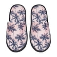 thumbnail image 1 of Slippers for Women, Tropics Palm Trees Womens Slippers Fuzzy Winter House Shoes, Soft Anti-Skid Slippers Indoor and Outdoor, 1 of 5