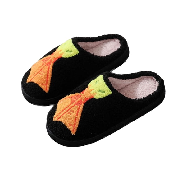 Slippers for Women Warm Non Slip Home Indoor Slippers Fluffy Slippers Winter Cozy Plush Slippers Print House Flat Closed Toe Slippers