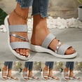 thumbnail image 1 of Slippers for Women Wedge Thick Sole Sandals Women Thick Sole Open Toe Slip-on Slides Women Footwear Comfortable Outdoor Walking Beach Shoes 7.5, 1 of 7