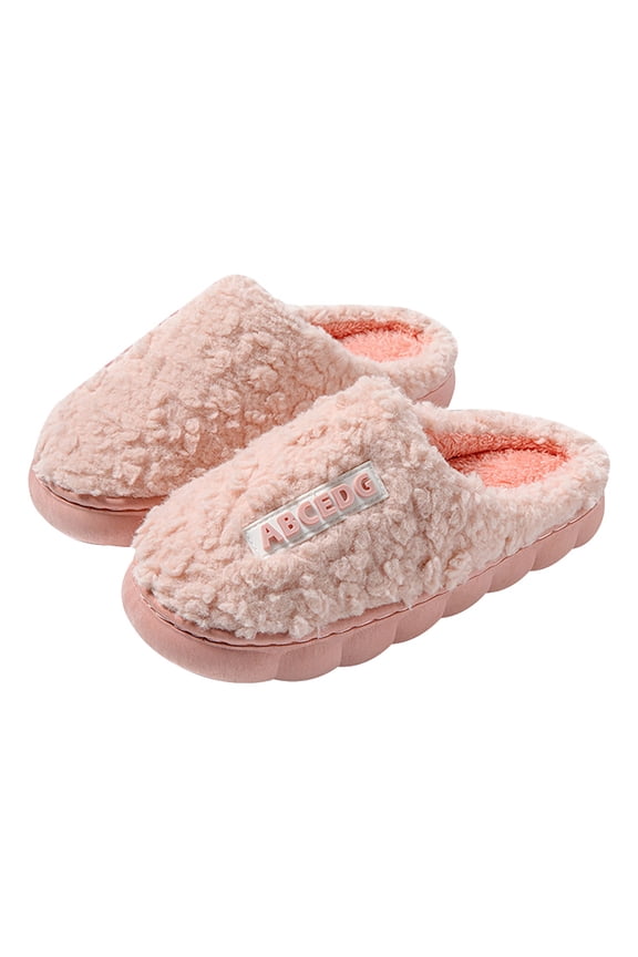 Slippers for Women Winter Memory Foam Soft Thick Sole Fashion Fuzzy Indoor Outdoor Bedroom House Shoes Pink 6.5
