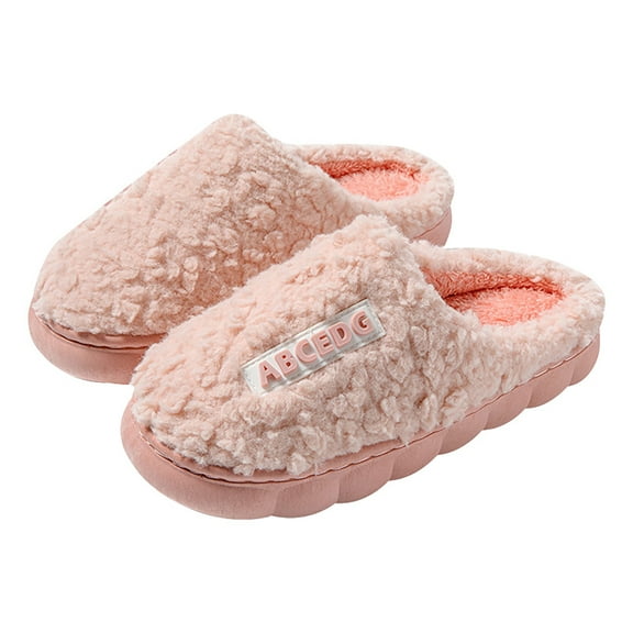 Slippers for Women Winter Memory Foam Soft Thick Sole Fashion Fuzzy Indoor Outdoor Bedroom House Shoes Pink 7.5