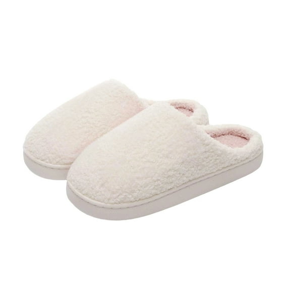 Slippers for Women,Winter Slippers Cozy Indoor Footwear for Her Soft Shoes With On Comfort for Cold Weather Seasons,Womens Slippers,White,6