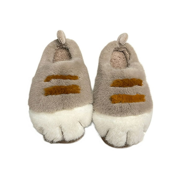 Slippers for Women,Winter Warm Platform Slippers Cozy Indoor Outdoor Comfort Slide Sandals with Thick Sole for Home Wear,Womens Slippers,Khaki,8