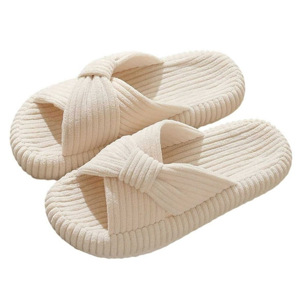 Slippers for Women,Winter Warm Slippers Indoor Outdoor Comfortable Soft Cozy Fuzzy Slides for Home And,Womens Slippers,Beige,6