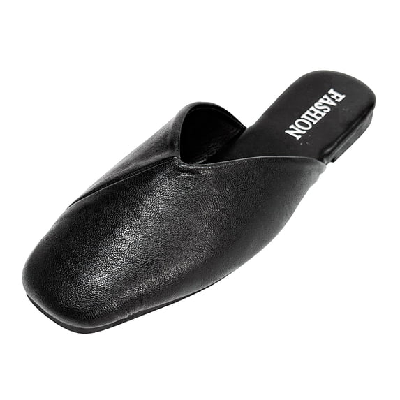 Slippers for Women,Women Fashion On Casual Square Toe Flat Soft Bottom Breathable Shoes Sandals Slippers,Womens Slippers,Black,9
