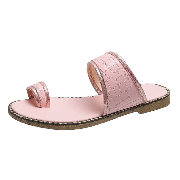 Slippers for Women,Women Summer On Casual Open Toe Solid Flat Soft Bottom Breathable Slippers Shoes Sandals,Womens Slippers,Pink,6.5