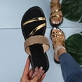 thumbnail image 1 of Slippers for Women Women's Fashionable Casual Spring And Summer Versatile Plus Size Solid Color Rhinestone Round Toe Open-Toe Flat Sandals,Gold,38, 1 of 8