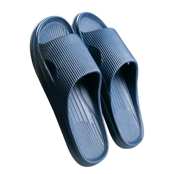 Slippers for Women and Men Non-Slip Quick Drying Open Toe Super Soft Thick Sole Sandals Home Shower Bathroom Slipper Navy Sandals Women