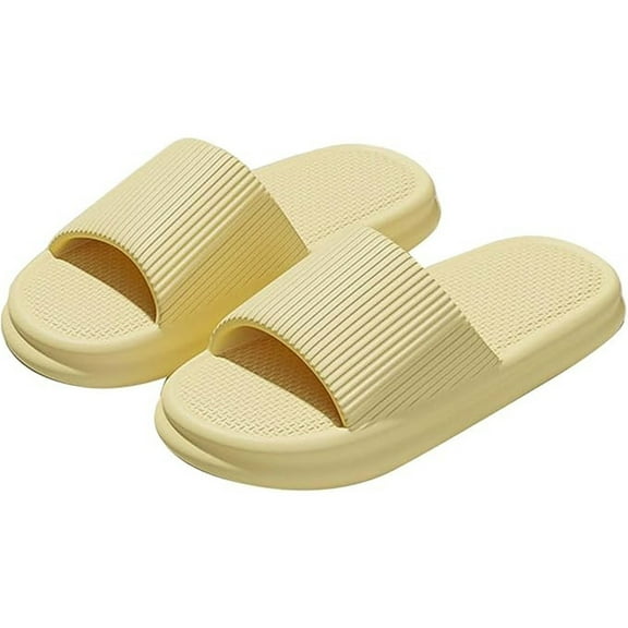 Slippers for Women and Men Shower Shoes Non House Slides Color: Yellow Size: 40