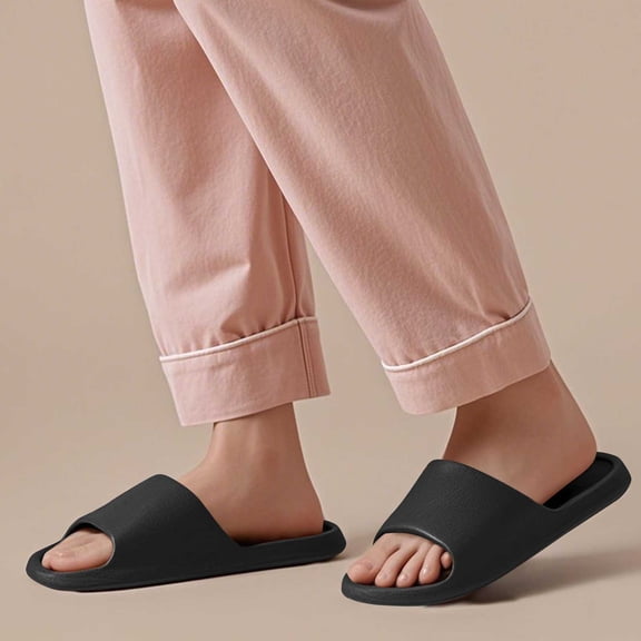 Slippers for Women and Men Unisex Causal Daily Slip-On Flat Heel House Indoor Shower Slides Bathroom Sandals Shoes