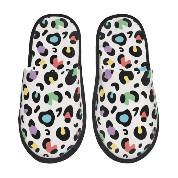 Slippers for Women, colorful Leopard printA Womens Slippers Fuzzy Winter House Shoes, Soft Anti-Skid Slippers Indoor and Outdoor