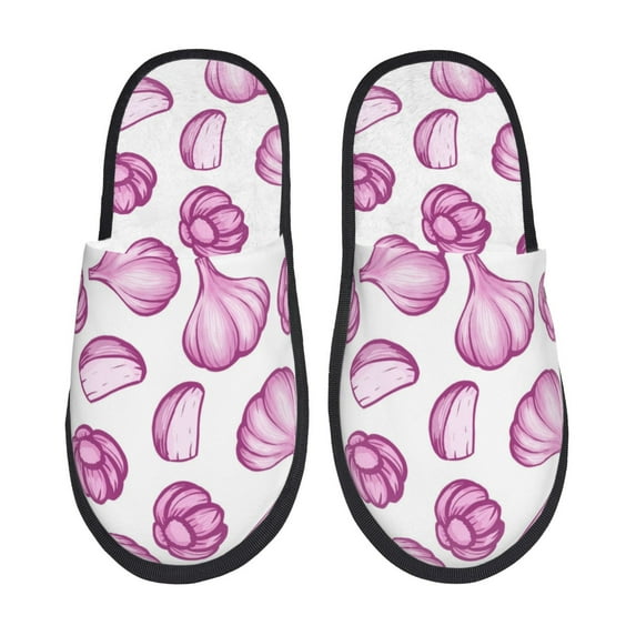 Slippers for Women, garlic cloves purple Womens Slippers Fuzzy Winter House Shoes, Soft Anti-Skid Slippers Indoor and Outdoor
